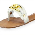 Sandali pelle Buffalo donna bianchi tacco piatto comodi