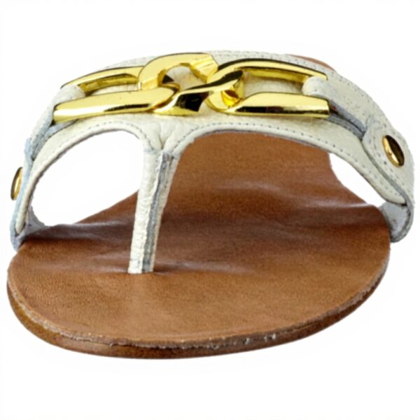 Sandali pelle Buffalo donna bianchi tacco piatto comodi