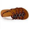 Sandali Donna Buffalo Pelle Piatto Braun Hell Tan01