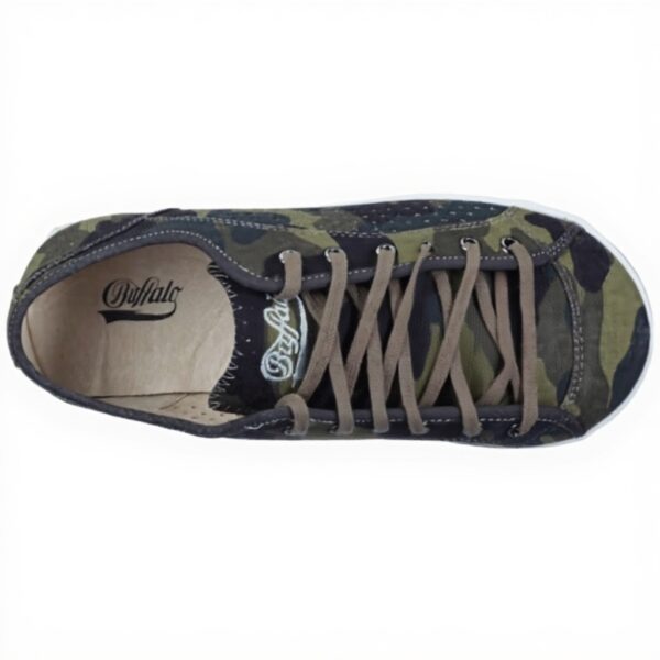 Sneaker casual Buffalo verde canvas donna scarpe sportive