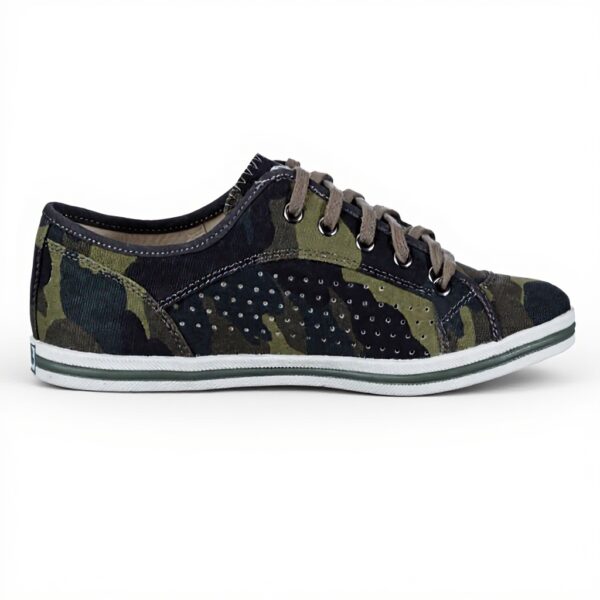 Sneaker casual Buffalo verde canvas donna scarpe sportive