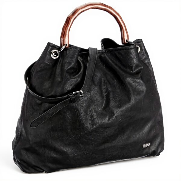 Borsa a spalla Buffalo donna poliuretano nero modello 111245