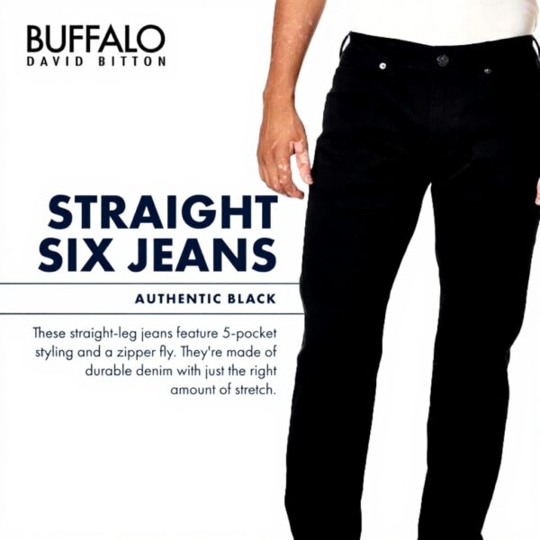 Buffalo David Bitton Jeans Uomo Slim Fit Nero Autentico