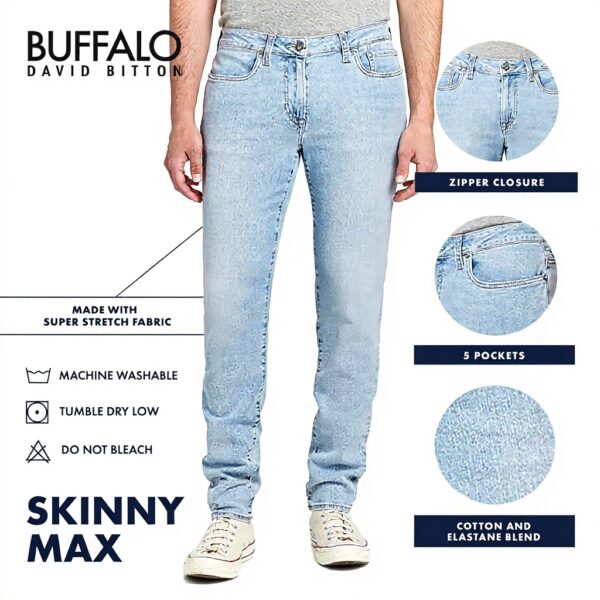 Buffalo David Bitton Jeans Uomo Max Skinny Denim Adatto