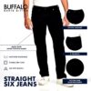 Buffalo David Bitton Jeans Uomo Slim Fit Nero Autentico