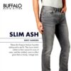 Jeans Uomo Buffalo David Bitton Ash Slim Denim Nero Grigio