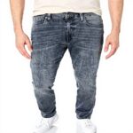 Jeans Uomo Buffalo David Bitton Ash Slim Denim Nero Grigio