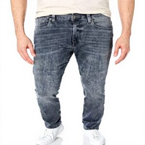 Jeans Uomo Buffalo David Bitton Ash Slim Denim Nero Grigio