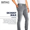 Jeans Skinny Max Uomo Buffalo David Bitton Grigio Fit Slim