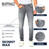 Jeans Skinny Max Uomo Buffalo David Bitton Grigio Fit Slim