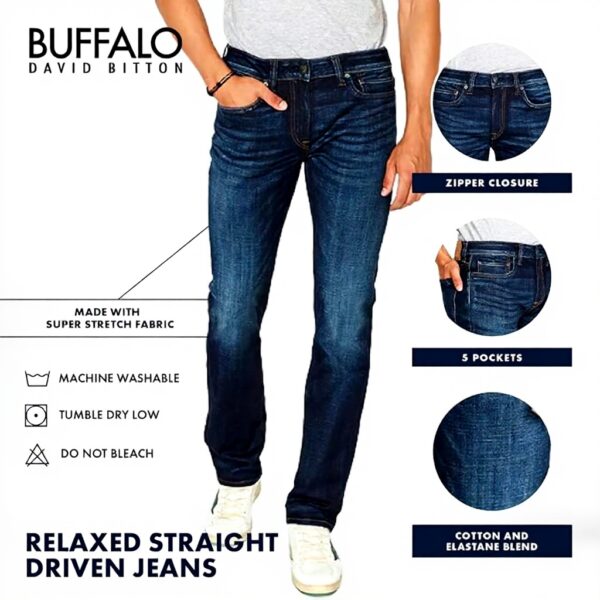 Buffalo David Bitton Jeans Uomo Straight Six Denim Comfort