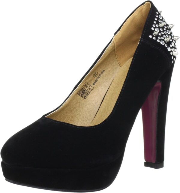 Decolleté Buffalo Donna Tacco Alto Sintetico Nero-0