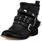 Stivali Donna Buffalo Nero Poliuretano Comodo Casual