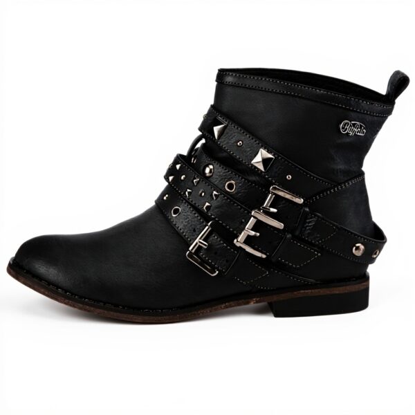 Stivali Donna Buffalo Nero Poliuretano Comodo Casual