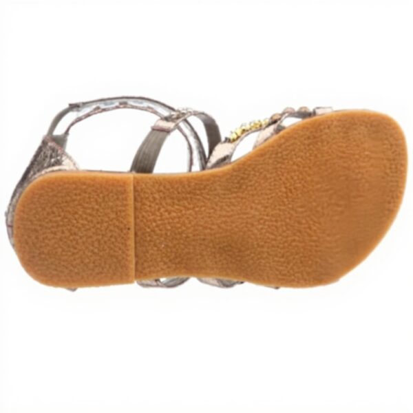 Sandali moda Buffalo Girl Argento sintetico cerniera donna