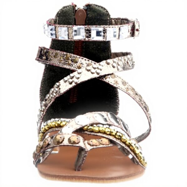 Sandali moda Buffalo Girl Argento sintetico cerniera donna