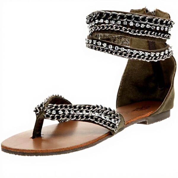 Sandali donna Buffalo Girl 219910 XQLP Marrone tessuto