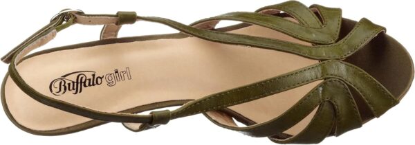 Sandali da Donna Buffalo JS09002 Verde Nero Grigio Tacco-4
