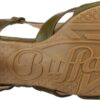 Sandali da Donna Buffalo JS09002 Verde Nero Grigio Tacco-3