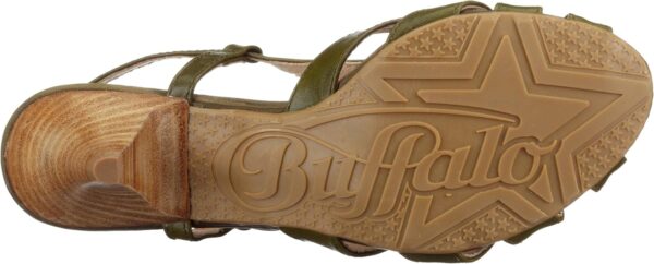 Sandali da Donna Buffalo JS09002 Verde Nero Grigio Tacco-3