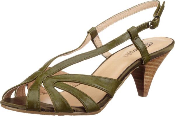 Sandali da Donna Buffalo JS09002 Verde Nero Grigio Tacco-0