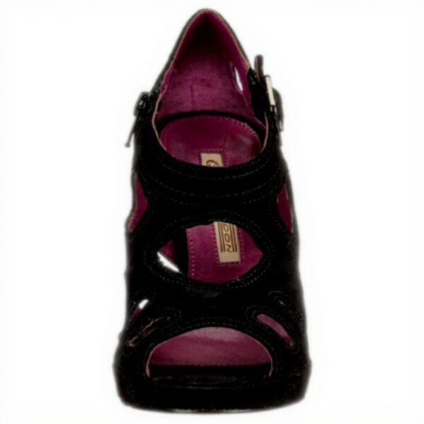 Sandali Donna Buffalo Pelle Suede Tacco Stiletto Nero