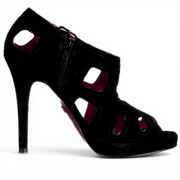 Sandali Donna Buffalo Pelle Suede Tacco Stiletto Nero