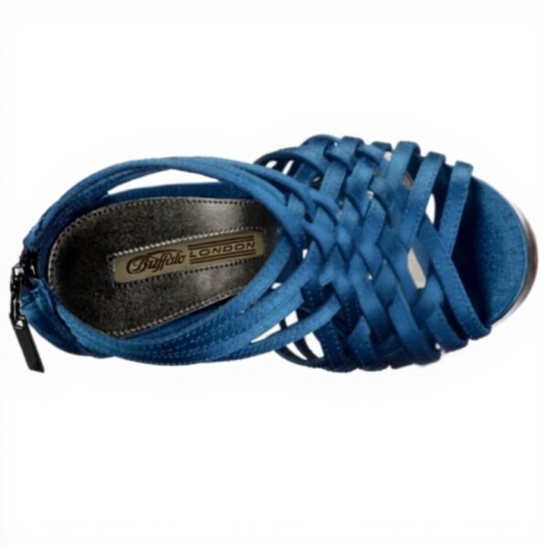 Sandali donna Buffalo London tacco stiletto Blu Petroleo