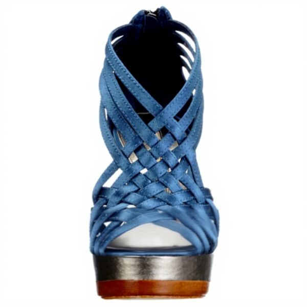 Sandali donna Buffalo London tacco stiletto blu petroleo