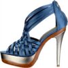 Sandali donna Buffalo London tacco stiletto blu petroleo