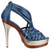 Sandali donna Buffalo London tacco stiletto Blu Petroleo