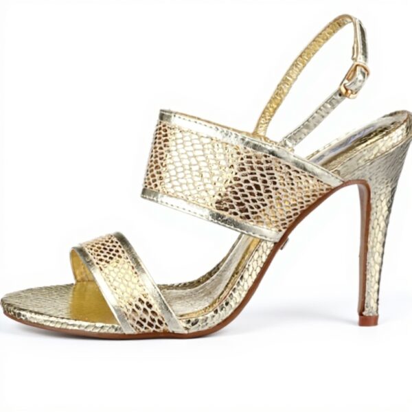 Buffalo Sandali Donna Tacco Stiletto Gold PU Snake