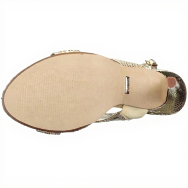 Buffalo Sandali Donna Tacco Stiletto Gold PU Snake
