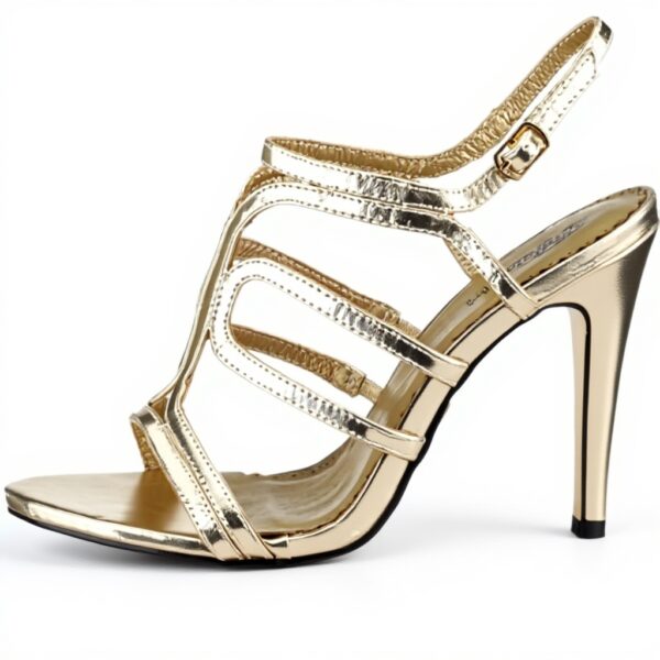 Sandali Buffalo donna metallizzati PU tacco 10 cm