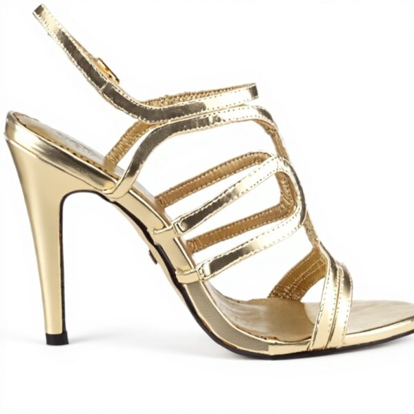 Sandali Buffalo donna metallizzati PU tacco 10 cm