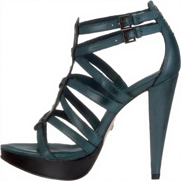 Sandali Buffalo Semi Cromo pelle tacco cono donna verde