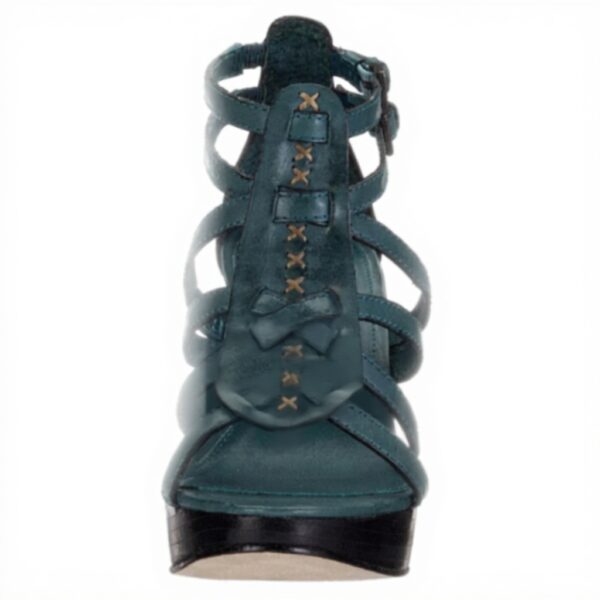 Sandali Buffalo Semi Cromo pelle tacco cono donna verde