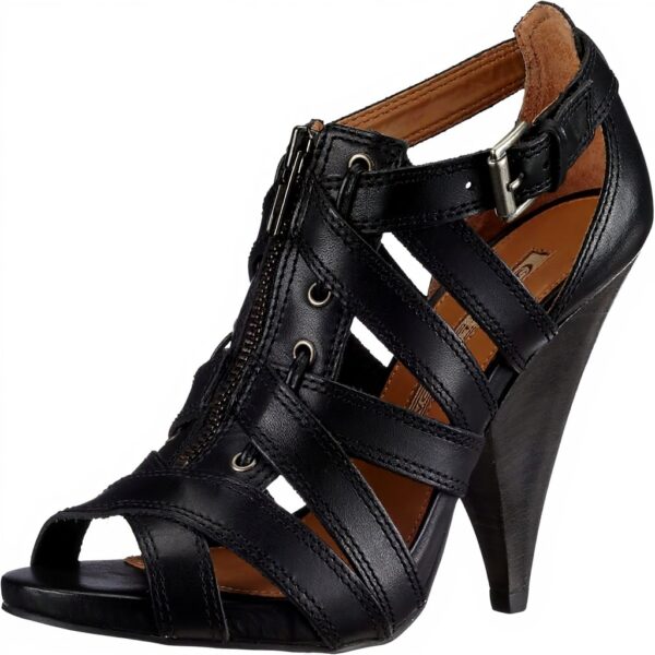 Sandali Buffalo Semi Cromo pelle tacco cono donna moda