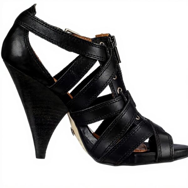 Sandali Buffalo Semi Cromo pelle tacco cono donna moda