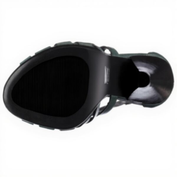 Sandali donna Buffalo Semi Cromo pelle tacco cono blu