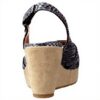 Sandali Donna Buffalo Snake Pig Pelle Tacco Zeppa Grigio