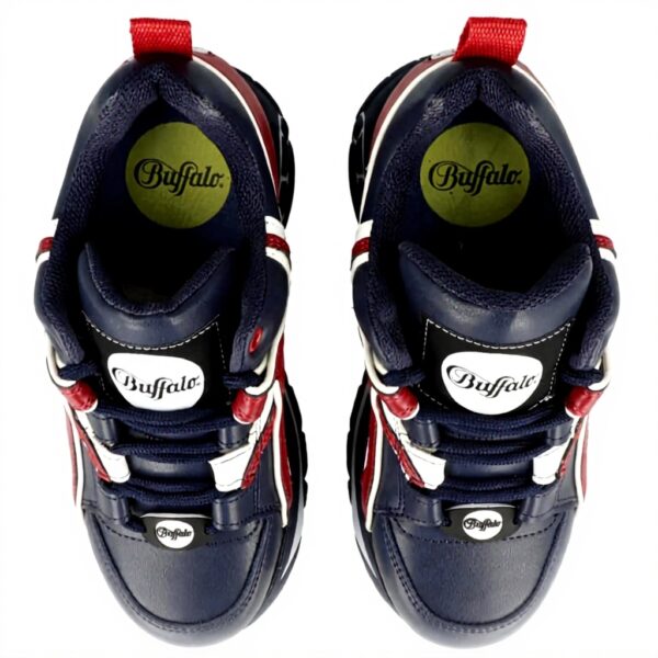Sneaker Donna Buffalo Pelle Nappa Blu Rosso BN1636499