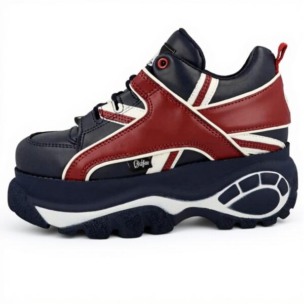 Sneaker Donna Buffalo Pelle Nappa Blu Rosso BN1636499