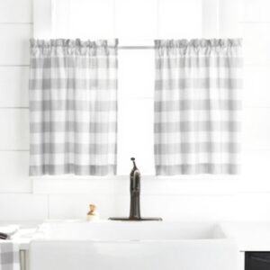 Tende a pannello Elrene Buffalo Check cotone grigio bianco