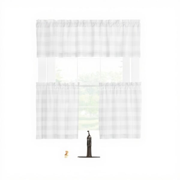 Tende a pannello Elrene Buffalo Check cotone grigio bianco