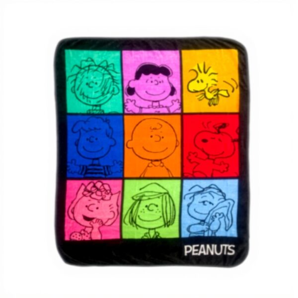 Coperta Peanuts Silver Buffalo pile multicolore personaggi