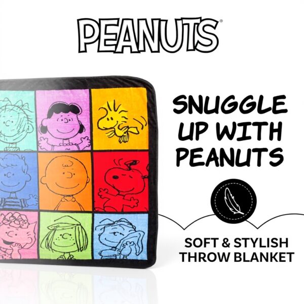 Coperta Peanuts Silver Buffalo pile multicolore personaggi