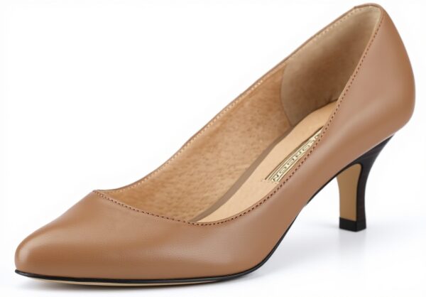 Scarpe col tacco Buffalo pelle beige eleganti donna