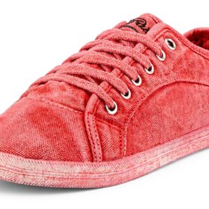 Sneaker Buffalo Donna Rosso Rouge Casual Stoffa Gomma