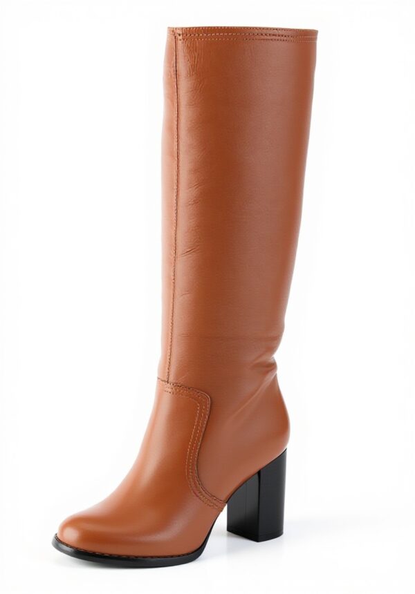 Buffalo Stivali Donna Pelle Marrone Tacco Basso